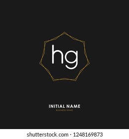 H G HG Initial logo letter with minimalist concept. Vector with scandinavian style logo.