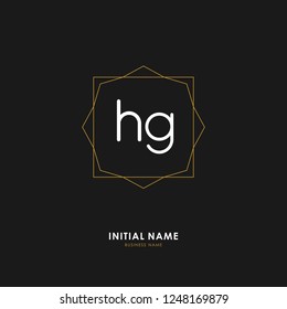 H G HG Initial logo letter with minimalist concept. Vector with scandinavian style logo.
