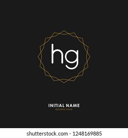 H G HG Initial logo letter with minimalist concept. Vector with scandinavian style logo.