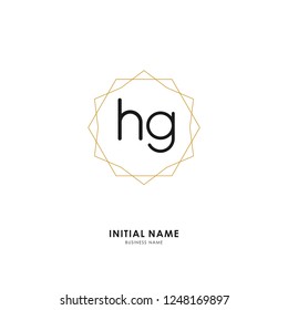 H G HG Initial logo letter with minimalist concept. Vector with scandinavian style logo.