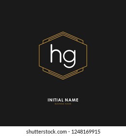 H G HG Initial logo letter with minimalist concept. Vector with scandinavian style logo.