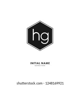 H G HG Initial logo letter with minimalist concept. Vector with scandinavian style logo.
