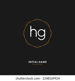 H G HG Initial logo letter with minimalist concept. Vector with scandinavian style logo.