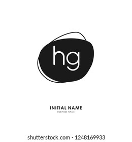 H G HG Initial logo letter with minimalist concept. Vector with scandinavian style logo.
