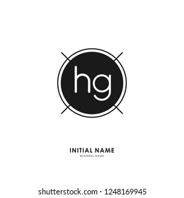 H G HG Initial logo letter with minimalist concept. Vector with scandinavian style logo.