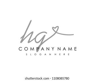 H G Initial handwriting logo vector