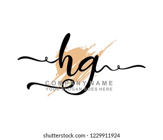 H G Initial Handwriting Logo Template