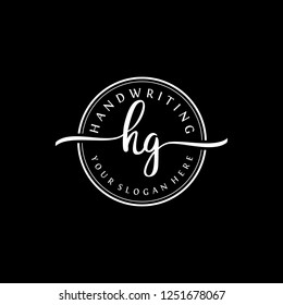 H G Initial handwriting logo vector
