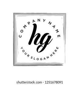H G Initial handwriting logo vector