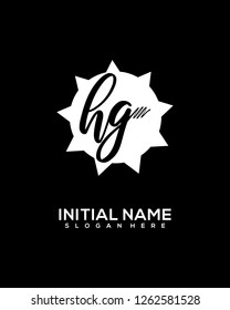 H G Initial Handwriting Logo Template Vector