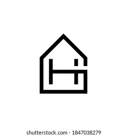 h g initial home logo design vector graphic idea creative