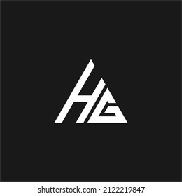 H- und G-Buchstaben mit Dreieck-Logo-Konzept, Vektorgrafik
