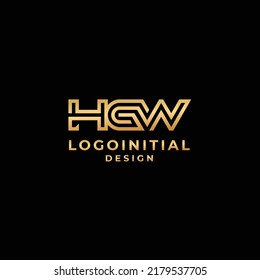 H G W elegant logo design in gold color