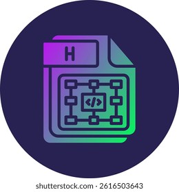 H Glyph Circle Gradient Icon