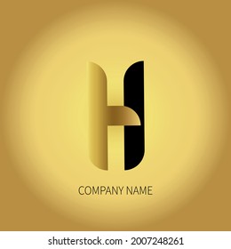 H golden logo new vector design 
