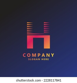 H gradient alphabet letter logo for branding and business. Gradient design for creative use in icon lettering