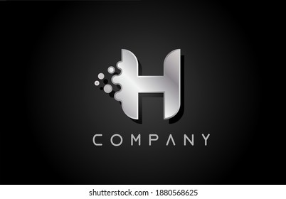 H grey letter logo icon. Creative alphabet design for business and company