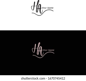 H A HA Initial letter handwriting and signature logo.