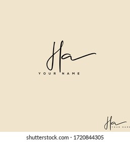 H A HA Erstmalige Handschrift und Logo der Unterschrift.	
