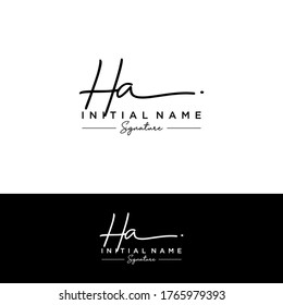 H A HA Erstmalige Handschrift und Logo der Unterschrift.