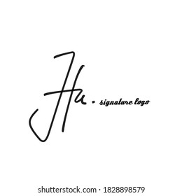 H a Ha initial letter handwriting and signature logo