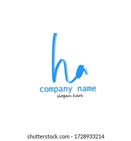 h a ha initial logo. handwriting template vector