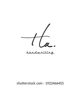 H eine Ha-Logo-Handschriftvorlage, Vektorgrafik