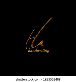 H a Ha initial logo handwriting template vector