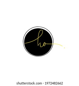 h a ha initial logo handwriting template vector