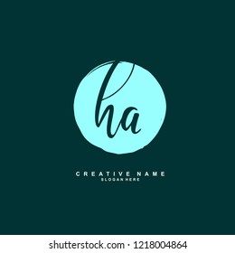 H A HA Initial logo template vector