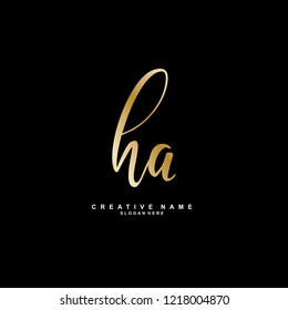 H A HA Initial logo template vector