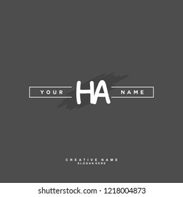 H A HA Initial logo template vector