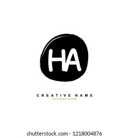 H A HA Initial logo template vector