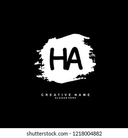 H A HA Initial logo template vector