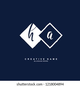 H A HA Initial logo template vector