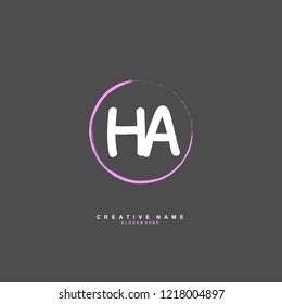 H A HA Initial logo template vector