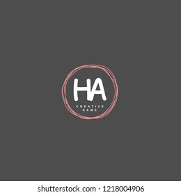 H A HA Initial logo template vector