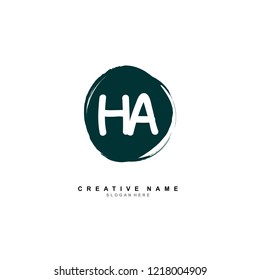 H A HA Initial logo template vector