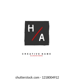 H A HA Initial logo template vector