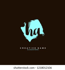 H A HA Initial logo template vector