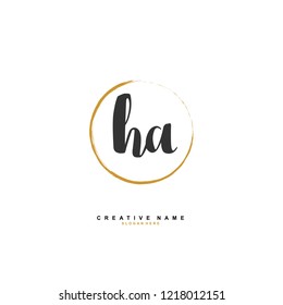 H A HA Initial logo template vector