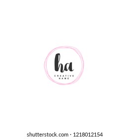 H A HA Initial logo template vector