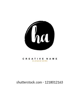 H A HA Initial logo template vector