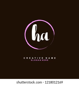 H A HA Initial logo template vector