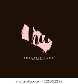 H A HA Initial logo template vector