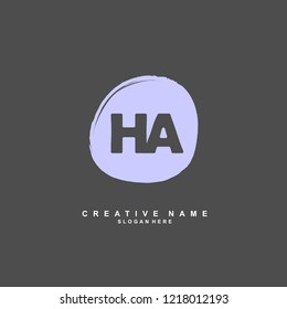 H A HA Initial logo template vector