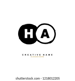 H A HA Initial logo template vector