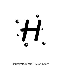 H hand drawn alphabet vector design template illustration
