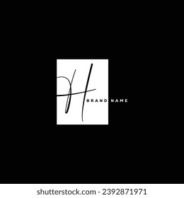 H handwriting logo vector templates.  H signature Calligraphy lettering Vector.