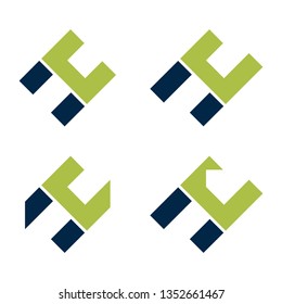 H - HC Letter Unique Simple Business Symbol Icon Set